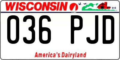 WI license plate 036PJD