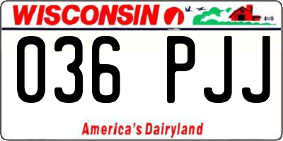 WI license plate 036PJJ