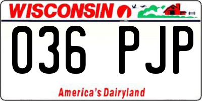 WI license plate 036PJP