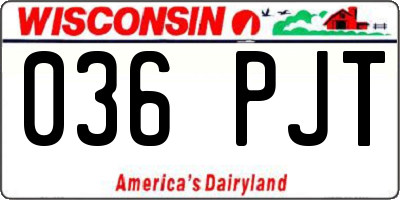 WI license plate 036PJT