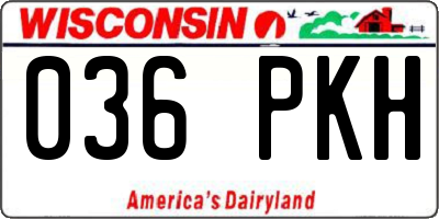 WI license plate 036PKH