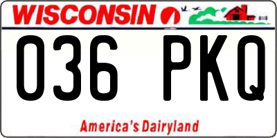 WI license plate 036PKQ