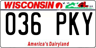 WI license plate 036PKY