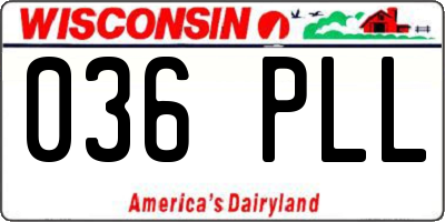 WI license plate 036PLL