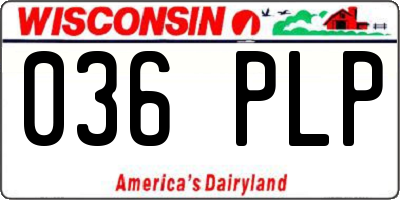WI license plate 036PLP