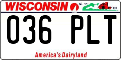 WI license plate 036PLT