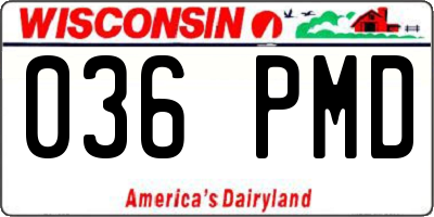 WI license plate 036PMD