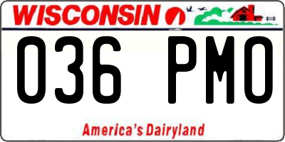 WI license plate 036PMO