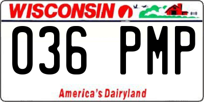 WI license plate 036PMP