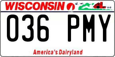 WI license plate 036PMY