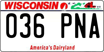 WI license plate 036PNA
