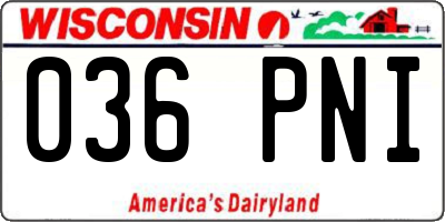 WI license plate 036PNI