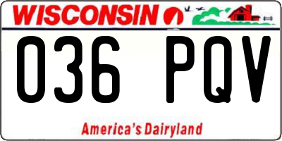 WI license plate 036PQV