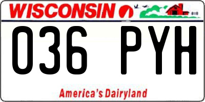 WI license plate 036PYH