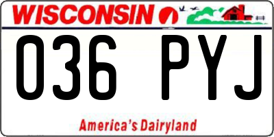 WI license plate 036PYJ