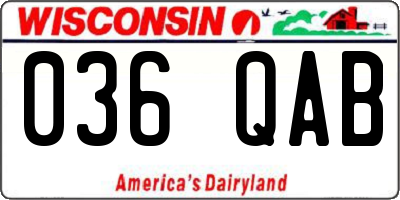 WI license plate 036QAB