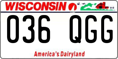 WI license plate 036QGG