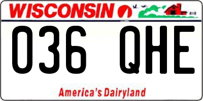 WI license plate 036QHE