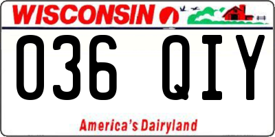 WI license plate 036QIY