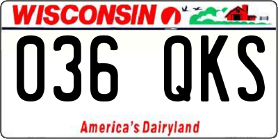 WI license plate 036QKS