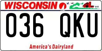 WI license plate 036QKU