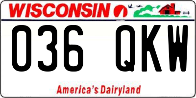 WI license plate 036QKW