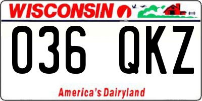 WI license plate 036QKZ
