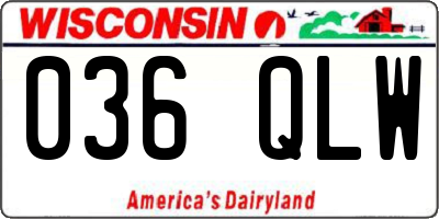 WI license plate 036QLW