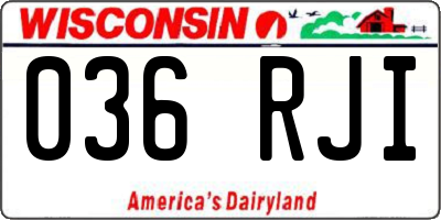 WI license plate 036RJI