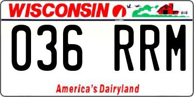 WI license plate 036RRM