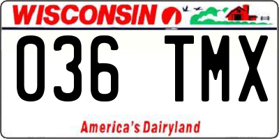 WI license plate 036TMX