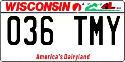 WI license plate 036TMY