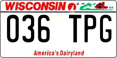 WI license plate 036TPG