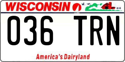 WI license plate 036TRN