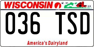 WI license plate 036TSD