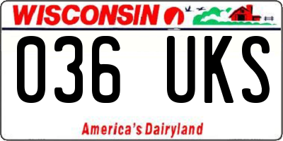 WI license plate 036UKS