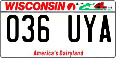 WI license plate 036UYA