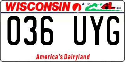 WI license plate 036UYG