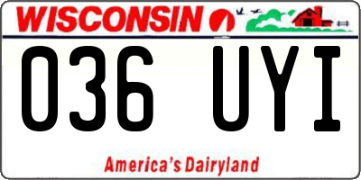 WI license plate 036UYI