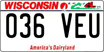 WI license plate 036VEU