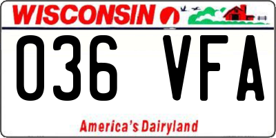 WI license plate 036VFA