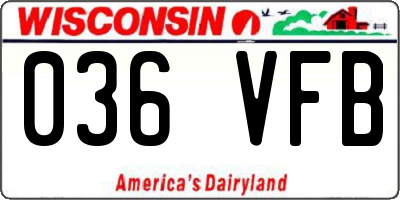 WI license plate 036VFB
