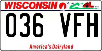 WI license plate 036VFH