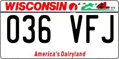 WI license plate 036VFJ