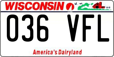 WI license plate 036VFL