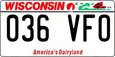 WI license plate 036VFO