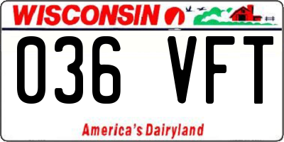 WI license plate 036VFT