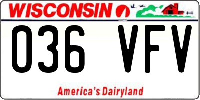 WI license plate 036VFV