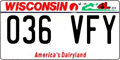 WI license plate 036VFY