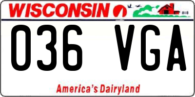 WI license plate 036VGA